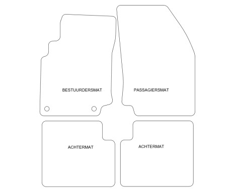 Car mats suitable for Nissan Primera P10 1994-1997 4-piece, Image 2