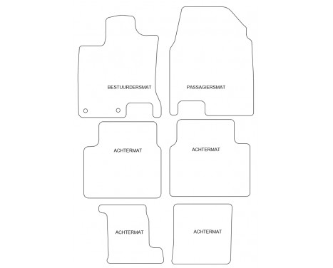 Car mats suitable for Nissan Qashqai +2 2008- 6-piece, Image 4