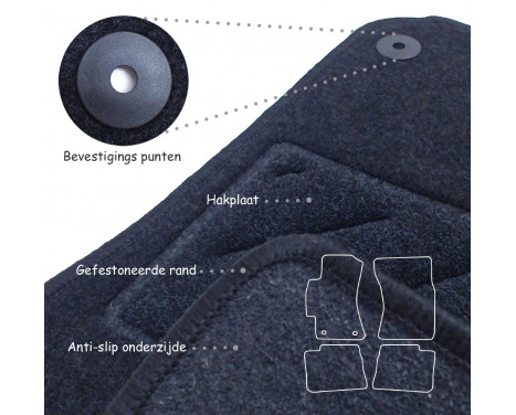 Car mats suitable for Subaru Impreza 2008- 4-piece, Image 2