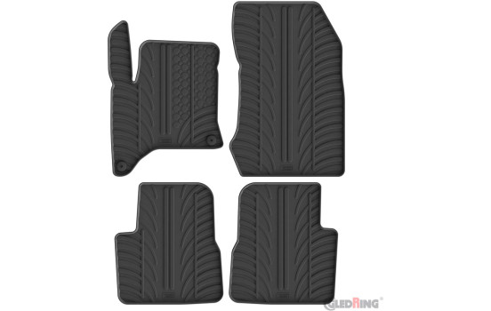 Gledring Rubber mats suitable for Citroën C4 III MHEV 2024- (T profile 4-piece + mounting clips)