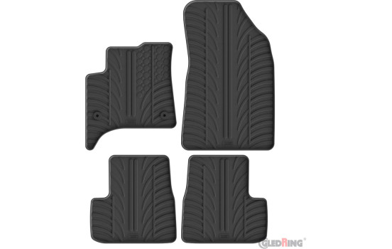 Gledring Rubber mats suitable for Fiat Grande Panda MHEV 2025- (T profile 4-piece + mounting clips)