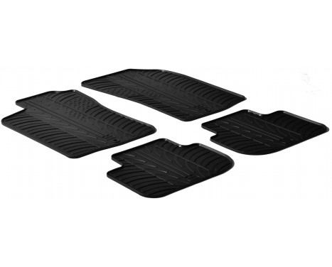 Rubber mats suitable for Alfa Romeo 147 2000-/GT 2004- (T-Design 4-piece + mounting clips)