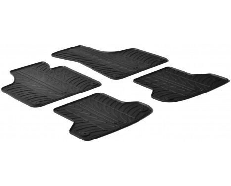 Rubber mats suitable for Audi A3 2003-2012 (T-Design 4-piece + mounting clips)