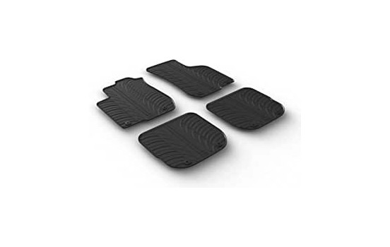 Rubber mats suitable for Audi A3 8L 1996-2003 (T-Design 4-piece + mounting clips)