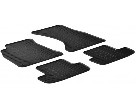 Rubber mats suitable for Audi A5 2007- (T-Design 4-piece + mounting clips)