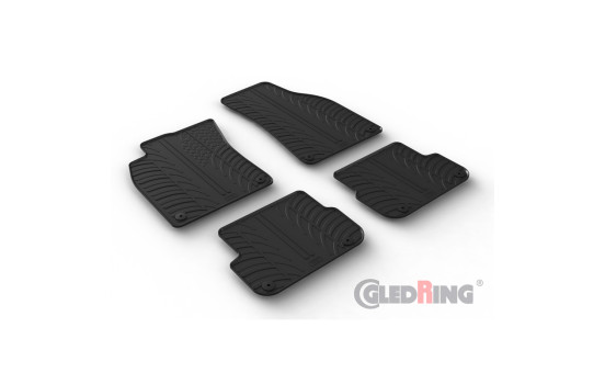 Rubber mats suitable for Audi A6 (4F) Avant 2005-2011 (T profile 4-piece + mounting clips)