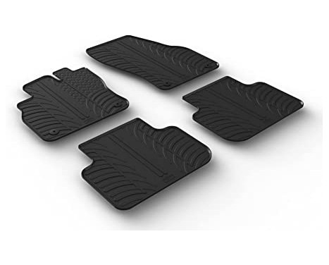 Rubber mats suitable for Audi Q3 2019- (T design 4-piece + mounting clips)