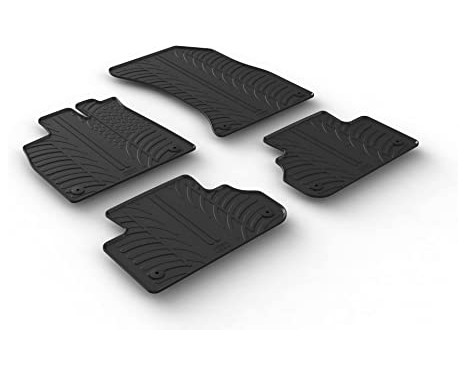 Rubber mats suitable for Audi Q5 2017- (T-Design 4-piece + mounting clips)