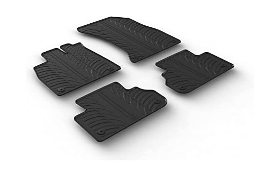 Rubber mats suitable for Audi Q5 2017- (T-Design 4-piece + mounting clips)
