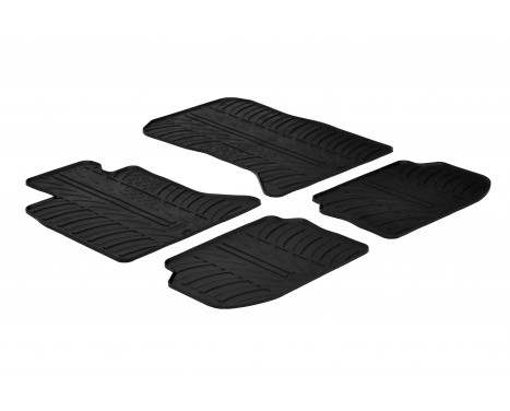 Rubber mats suitable for BMW 5 series F10/F11 2010- (T-Design 4-piece + mounting clips)