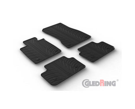 Rubber mats suitable for BMW 5-Series G60 Sedan 2023 - excl. i5 (T profile 4-piece + mounting clips)