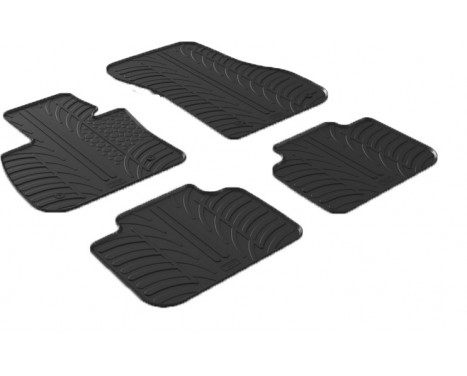 Rubber mats suitable for BMW X1 F48 2015- (T-Design 4-piece + mounting clips)