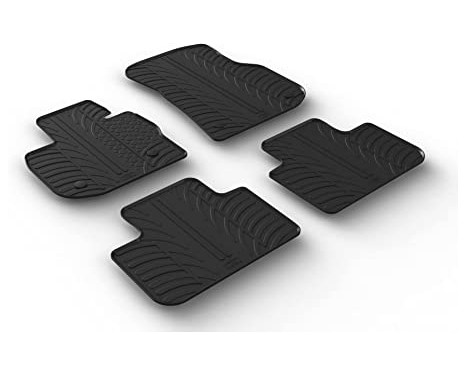 Rubber mats suitable for BMW X4 (G02) 2018- (T-Design 4-piece + mounting clips)