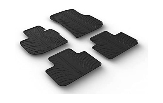 Rubber mats suitable for BMW X4 (G02) 2018- (T-Design 4-piece + mounting clips)