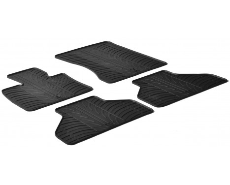 Rubber mats suitable for BMW X5 2006-2012 (T-Design 4-piece + mounting clips)