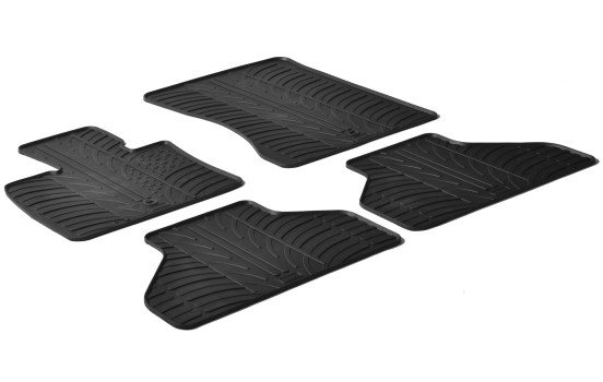 Rubber mats suitable for BMW X5 2006-2012 (T-Design 4-piece + mounting clips)