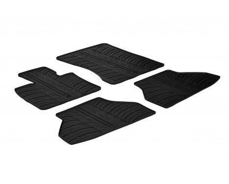 Rubber mats suitable for BMW X6 2008-2014 (T-Design 4-piece + mounting clips)