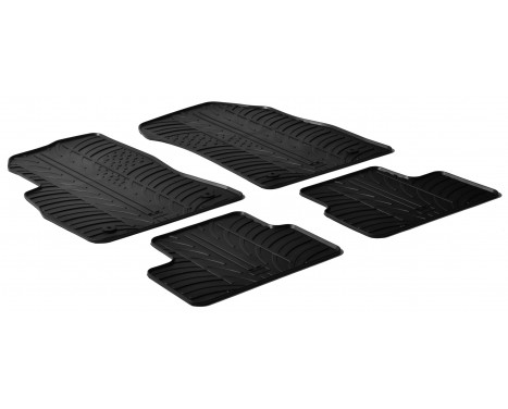 Rubber mats suitable for Chevrolet Cruze 2009- (T-Design 4-piece + mounting clips)