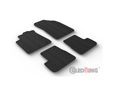 Rubber mats suitable for Citroen C3 IV 2024- excl. e-C3 (T profile 4-piece + mounting clips)
