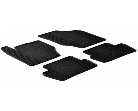 Rubber mats suitable for Citroen C4 5 2010- (T-Design 4-piece + mounting clips)