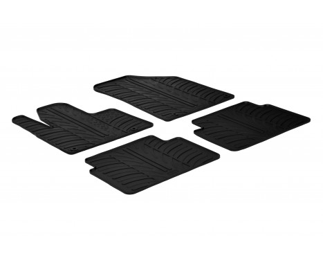 Rubber mats suitable for Citroen C5 from 2008 (T-Design 4-piece + mounting clips)