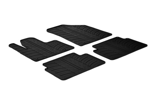 Rubber mats suitable for Citroen C5 from 2008 (T-Design 4-piece + mounting clips)