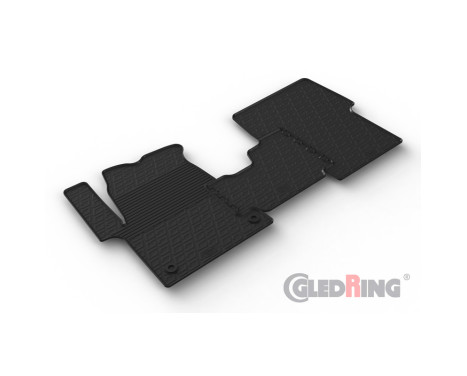 Rubber mats suitable for Citroen, Fiat, Opel, Peugeot, Toyota - 3 pieces + mounting clips