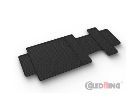 Rubber mats suitable for Citroen, Fiat, Opel, Peugeot, Toyota - 3 pieces + mounting clips