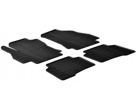 Rubber mats suitable for Citroen Nemo / Peugeot Bipper / Fiat Fiorino (T-Design 4-piece)
