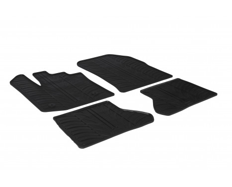 Rubber mats suitable for Dacia Dokker 2013- (T-Design 4-piece + mounting clips)