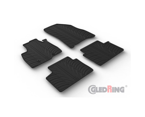 Rubber mats suitable for Dacia Duster III 2024- (T profile 4-piece + mounting clips)