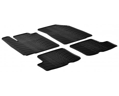 Rubber mats suitable for Dacia Sandero 2008- (T-Design 4-piece + mounting clips)