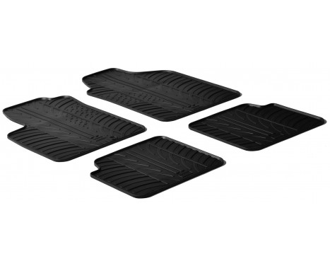 Rubber mats suitable for Fiat 500 2007-2012 (T profile 4-piece)