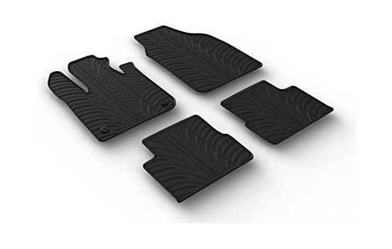 Rubber mats suitable for Fiat 500e 2020- (T-Design 4-piece)