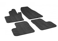 Rubber mats suitable for Fiat 500X & Jeep Renegade 2015- (T-Design 4-piece + mounting clips)