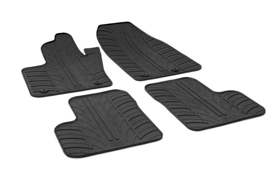 Rubber mats suitable for Fiat 500X & Jeep Renegade 2015- (T-Design 4-piece + mounting clips)