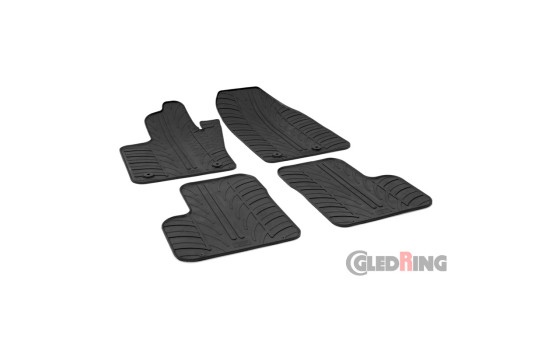Rubber mats suitable for Fiat 500X & Jeep Renegade 2015- (T-Design 4-piece + mounting clips), Image 2