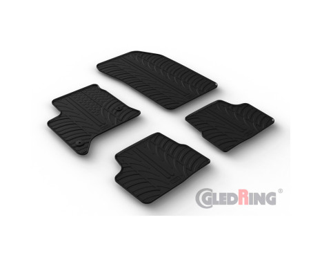 Rubber mats suitable for Fiat 600 Hybrid 2024- (T profile 4-piece + mounting clips), Image 2