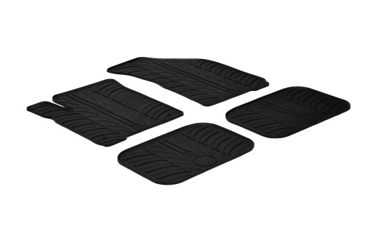 Rubber mats suitable for FIat Freemont 2012- (T-Design 4-piece + mounting clips)