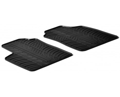 Rubber mats suitable for Fiat Panda Van 2003- 2011 (T-Design 2-piece + mounting clips) l