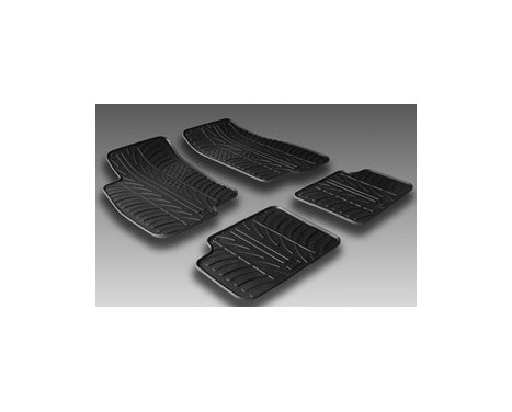 Rubber mats suitable for Fiat Punto Evo 2009-2014 (T-Design 4-piece + mounting clips), Image 2