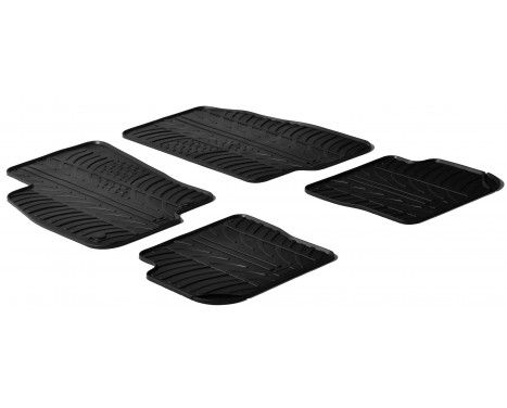Rubber mats suitable for Fiat Punto Evo 2009-2014 (T-Design 4-piece + mounting clips)