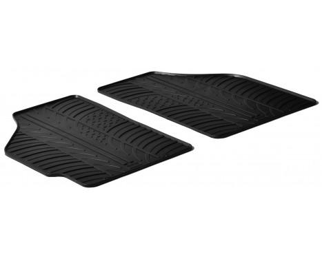 Rubber mats suitable for Fiat Punto Van 1999- & 2003- (T-Design 2-piece + mounting clips)