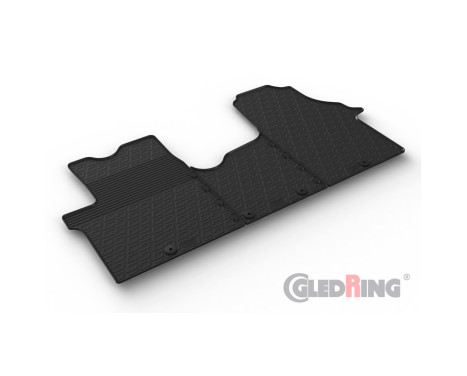 Rubber mats suitable for Fiat, Renault, Opel, Nissan - 3 Pieces + Mounting Clips
