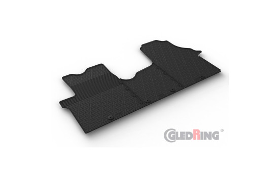 Rubber mats suitable for Fiat, Renault, Opel, Nissan - 3 Pieces + Mounting Clips