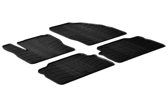 Rubber mats suitable for Ford C-Max 2003-2009 (T-Design 4-piece + mounting clips)