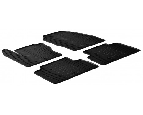 Rubber mats suitable for Ford C-Max 2010-2014 (T-Design 4-piece + mounting clips)