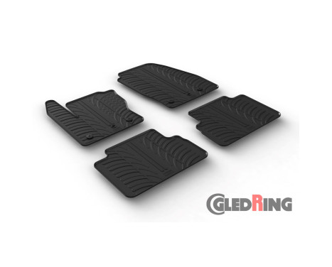 Rubber mats suitable for Ford C-Max 2015- (T-Design 4-piece + mounting clips), Image 2