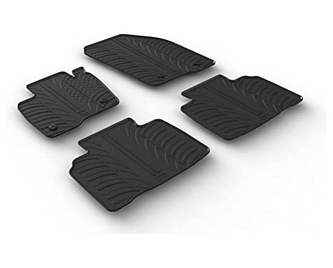 Rubber mats suitable for Ford Edge 2016- (T-Design 4-piece + mounting clips)