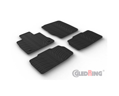 Rubber mats suitable for Ford Explorer VI PHEV 2019- (T profile 4-piece + mounting clips)